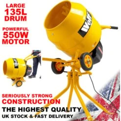 Wolf 550W 135 Litre Concrete Mixer & Stand