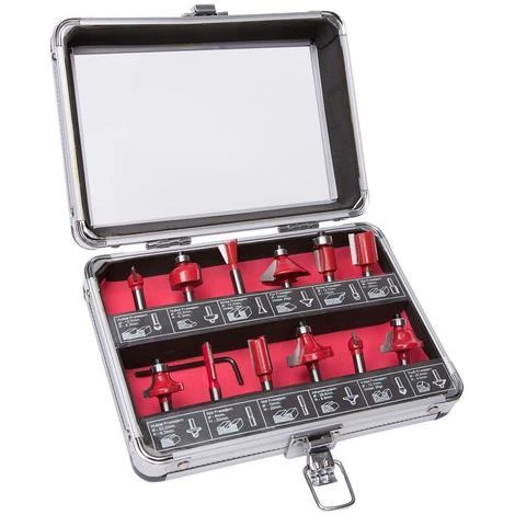 Wolf 12pc 1/4” Shank Router Bit Set 1 Wolf 12pc 1/4” Shank Router Bit Set