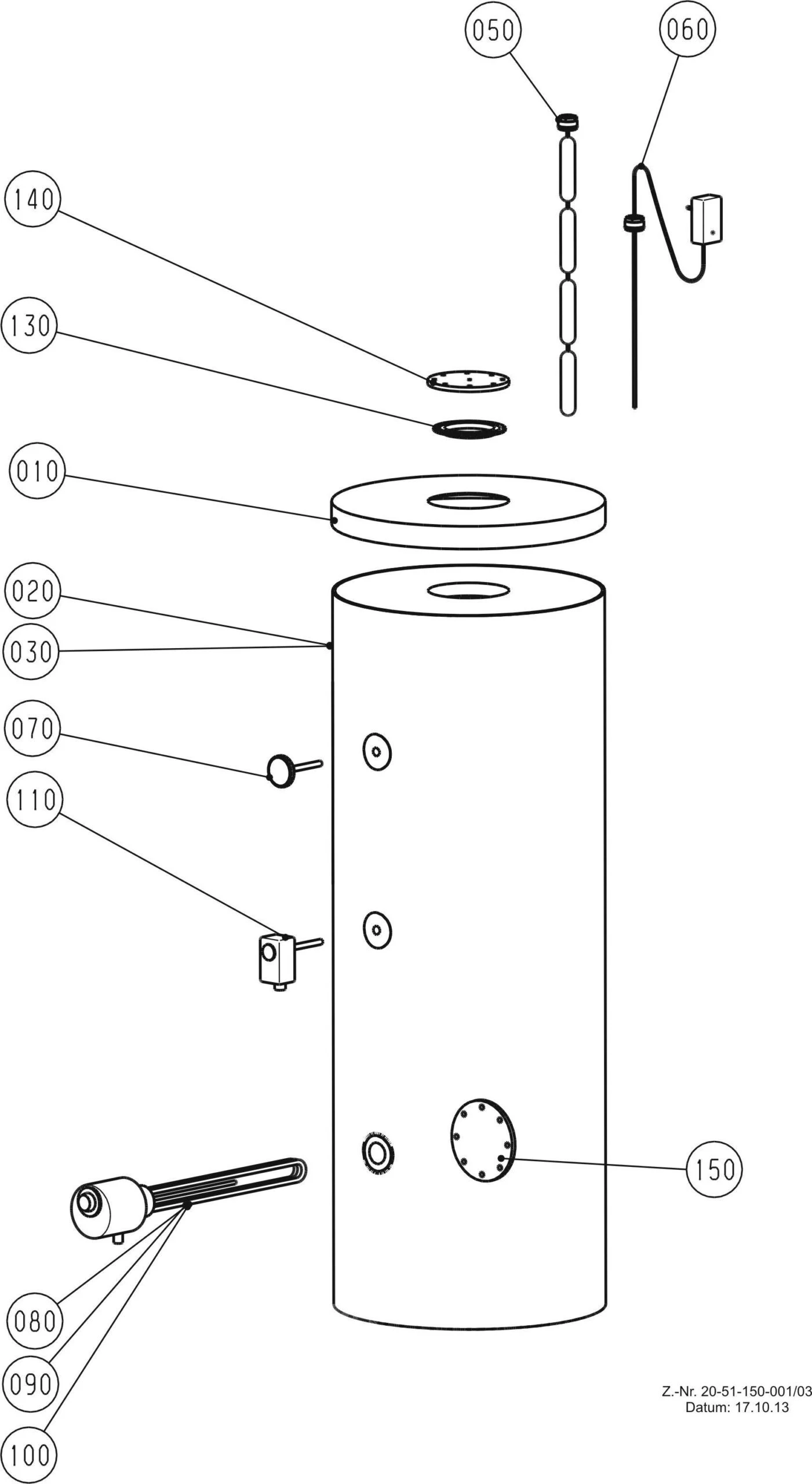 Wolf Se-2 Free-standing Storage Tank 2444170 150 L, Silver, Steel, Double-enamelled 4 Wolf Se-2 Free-standing Storage Tank 2444170 150 L, Silver, Steel, Double-enamelled - Image 4