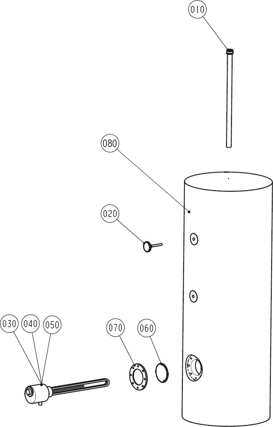 Wolf Se-2 Standing Storage 2444165 400 L, Silver, Steel, Double Enamelled 4 Wolf Se-2 Standing Storage 2444165 400 L, Silver, Steel, Double Enamelled - Image 4