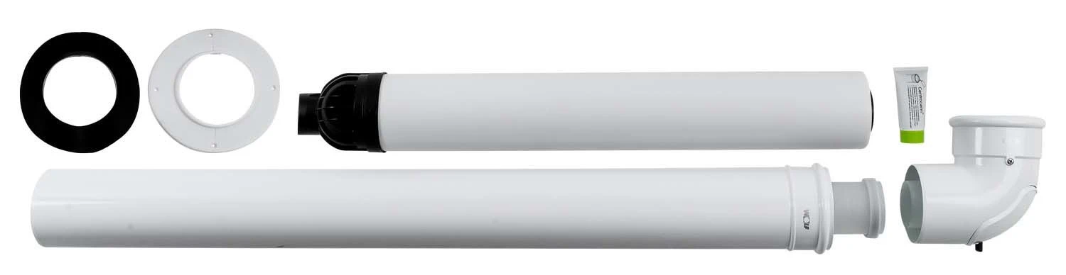 Wolf Air / Flue Gas Duct 2651749 DN 60/100, 750 Mm, Horizontal, Pluggable, Room Air-independent, White 1 Wolf Air / Flue Gas Duct 2651749 DN 60/100, 750 Mm, Horizontal, Pluggable, Room Air-independent, White