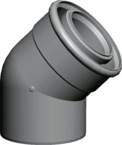 Wolf Bend 2651472 45°, DN80/125, Set Of 2 Pieces, Pluggable, White