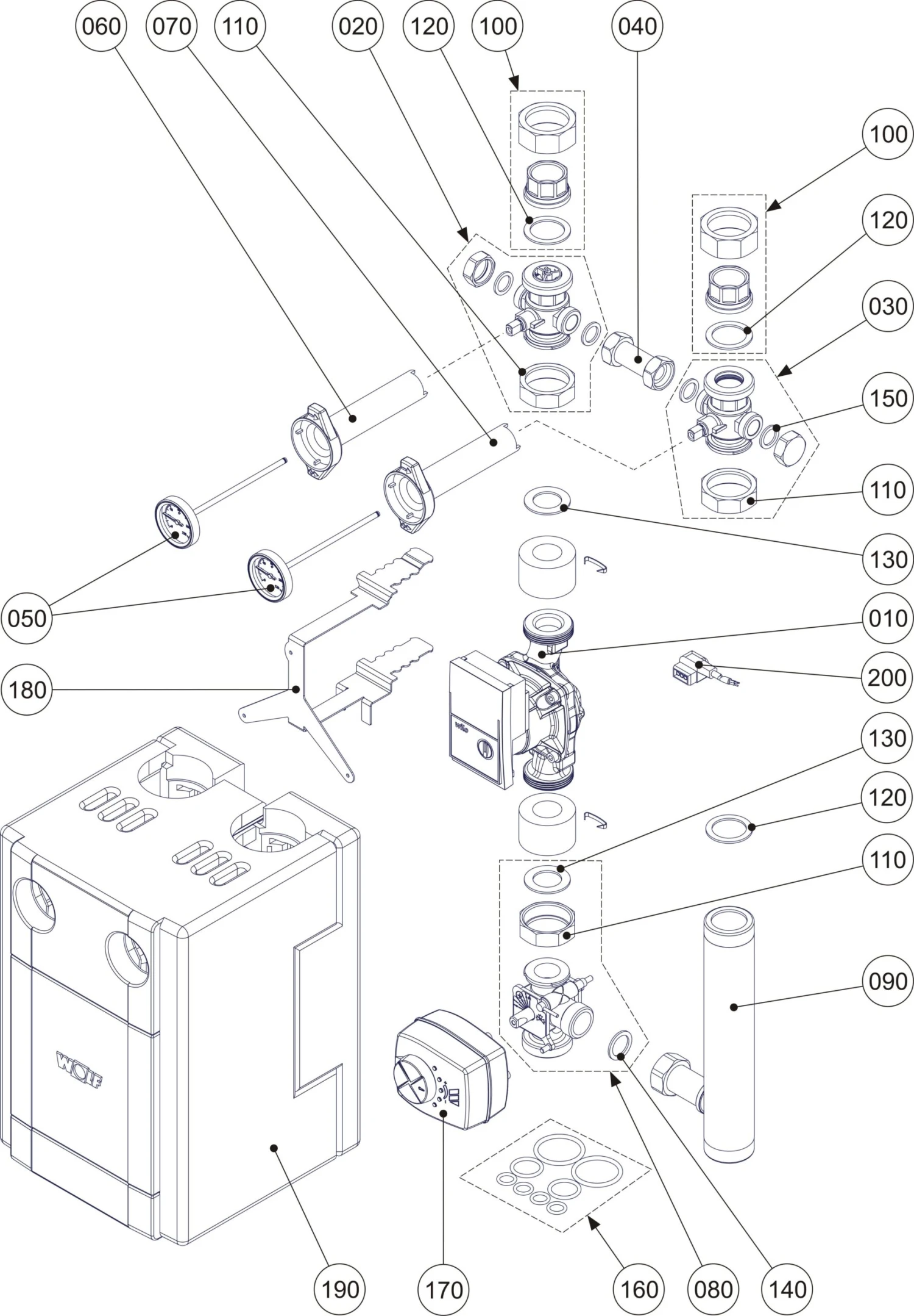 Wolf Piping Group 2072139 DN 25-60, With High-efficiency Pump, Self-regulating 2 Wolf Piping Group 2072139 DN 25-60, With High-efficiency Pump, Self-regulating - Image 2