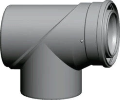 Wolf Revision T-piece 2651543 87 °, DN 110/160, Pluggable, For Air / Exhaust Pipe, White