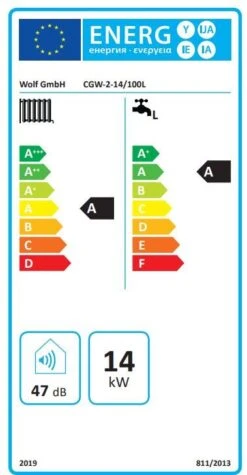 Wolf CGW-2-14 / 100 Gas Condensing Center 8615019 14 KW, Wall-hung, With Storage Tank 100 Liters -Tool Sale Shop kataloge wolf bildfarbe 8615019 eln