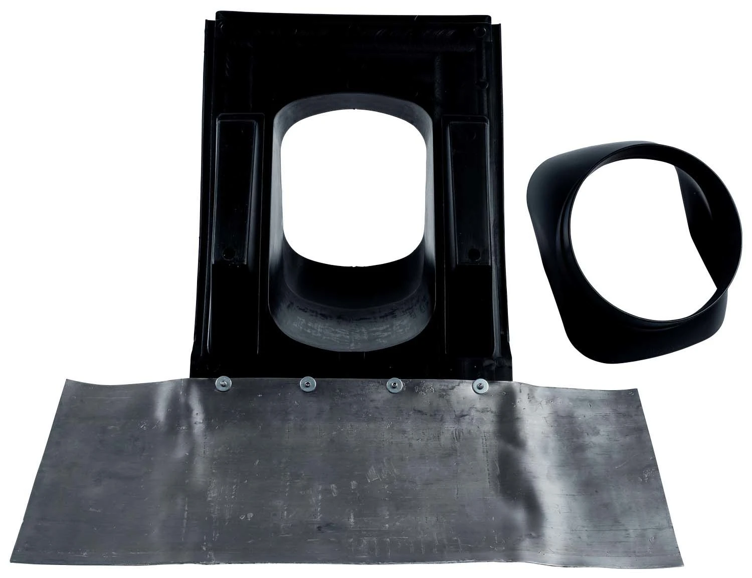 Wolf Cob Universal Pan 1720200 Black, Flexible Lead Apron At The Bottom, For Pitched Roof 25 - 45 ° 1 Wolf Cob Universal Pan 1720200 Black, Flexible Lead Apron At The Bottom, For Pitched Roof 25 - 45 °