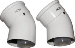 Wolf PPSU Bend 2651727 45 °, DN 60/100, Pluggable, For Luft- / Exhaust Pipe, White