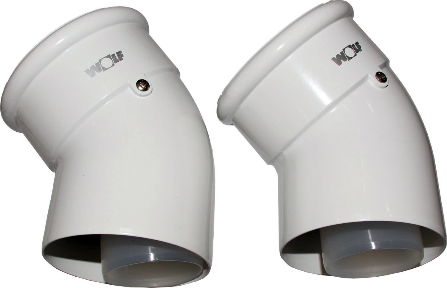 Wolf PPSU Bend 2651727 45 °, DN 60/100, Pluggable, For Luft- / Exhaust Pipe, White 1 Wolf PPSU Bend 2651727 45 °, DN 60/100, Pluggable, For Luft- / Exhaust Pipe, White