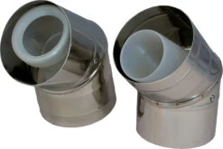 Wolf Cob PPSU Bend 2651913 45 °, DN 60/100, For Luft- / Exhaust Pipe / Facade, Stainless Steel / Polypropylene