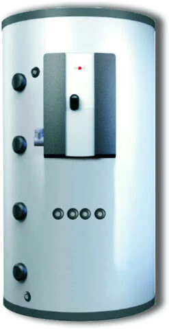 Wolf Stratified Buffer Storage Tank 8615739 1000 I, With 2 Heat Exchangers, Silver