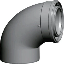 Wolf Revision Bend 2651730 87°, DN 60/100, Pluggable, For Air/exhaust Pipe, White